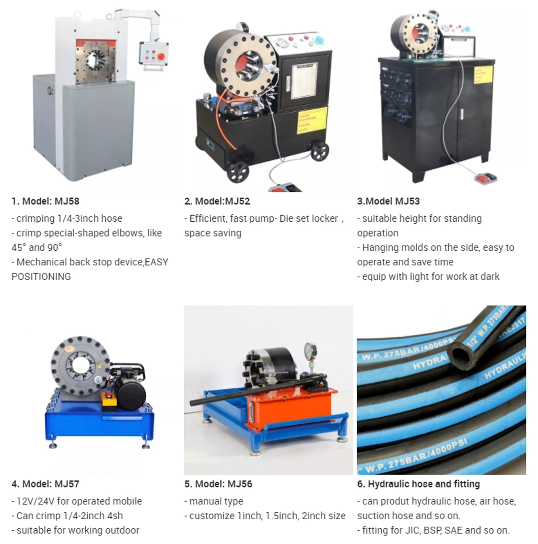 2inch Hydraulic Hose Crimping Machine 1/4-2′′ 6wire Equipment Tools Crimping and Skiving Combined Type Machine Price